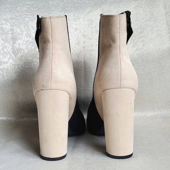 JUSTFAB Colorblock Faux Suede Block Heel Side Zip Ankle Boots SIZE: 9 US - Picture 10 of 13